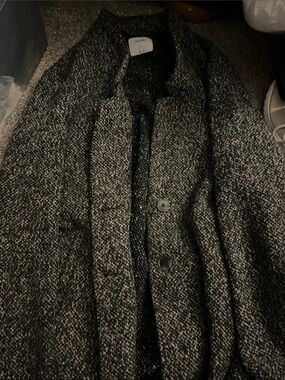 Old Navy Black and Gray Tweed Blazer Jacket